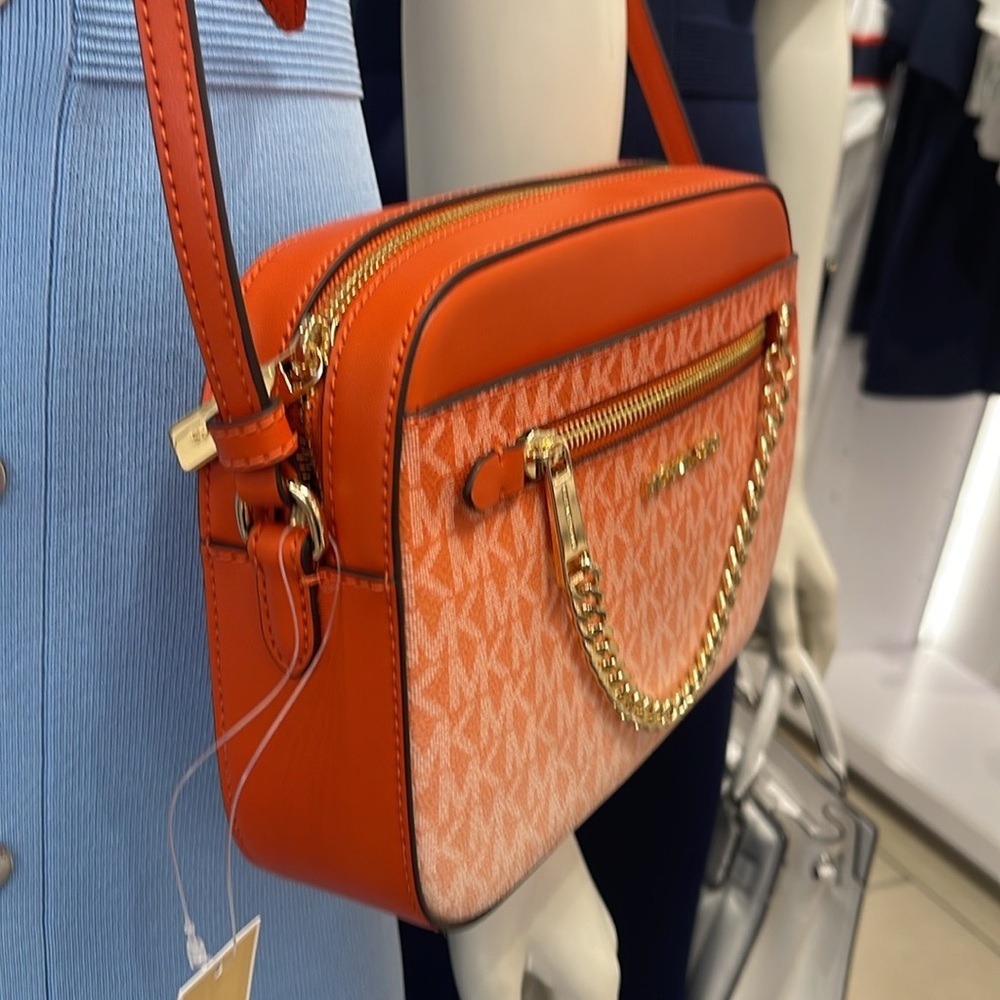 MICHAEL KORS Jet Set Large Ombré Signature Logo Crossbody EW ZP CHAIN XBDY Bag - Picture 13 of 16